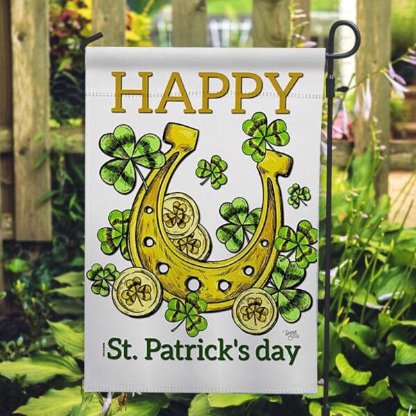 St Patrick Day Flag, Lucky Shamrocks House Flag, St Patrick’s Flag, St Patrick’s Day Garden Flag