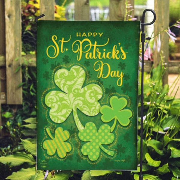 St Patrick Day Flag, Lucky Shamrocks House Flags, St Patrick’s Flag, St Patrick’s Day Garden Flag