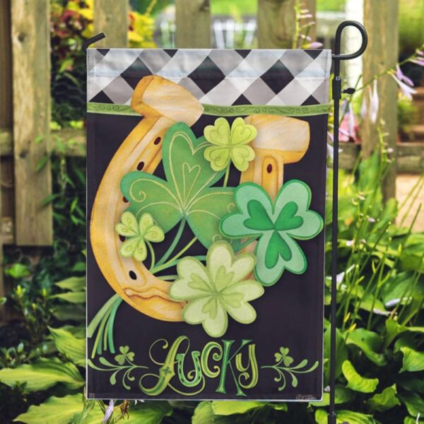 St Patrick Day Flag, Lucky to be Irish Flag, St Patrick’s Flag, St Patrick’s Day Garden Flag