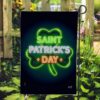 St Patrick Day Flag, Saint Pat Neon House Flag, St Patrick’s Flag, St Patrick’s Day Garden Flag