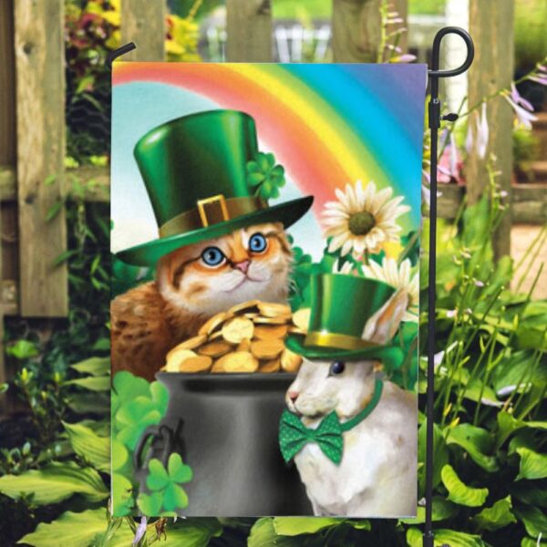 St Patrick Day Flag, St. Pat’s Cats House Flag, St Patrick’s Flag, St Patrick’s Day Garden Flag