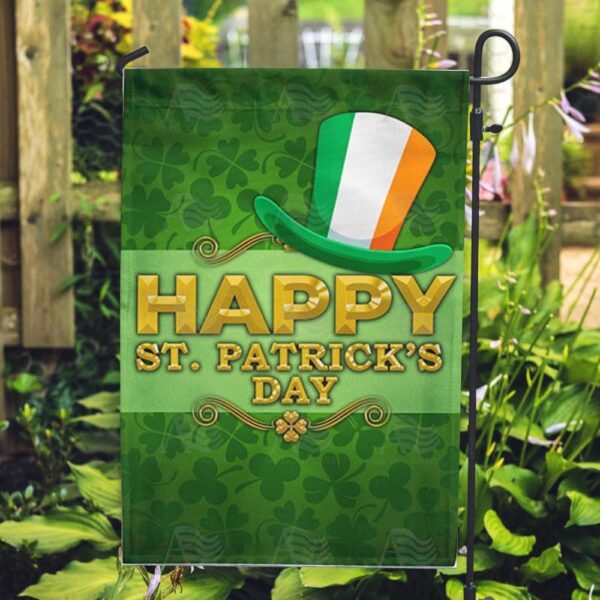 St Patrick Day Flag, St. Pat’s Irish Hat Double Sided Flag, St Patrick’s Flag, St Patrick’s Day Garden Flag