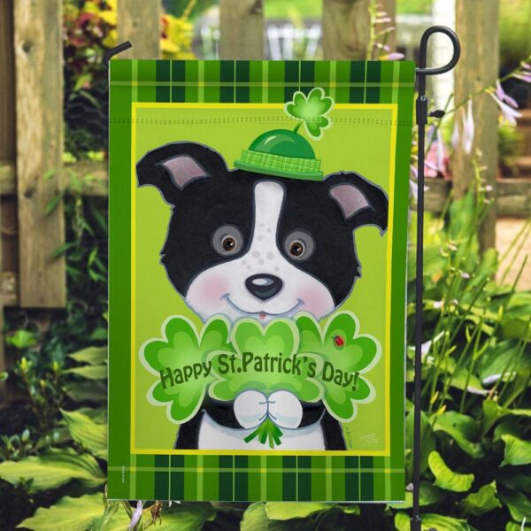 St Patrick Day Flag, St. Pats Puppy House Flag, St Patrick’s Flag, St Patrick’s Day Garden Flag