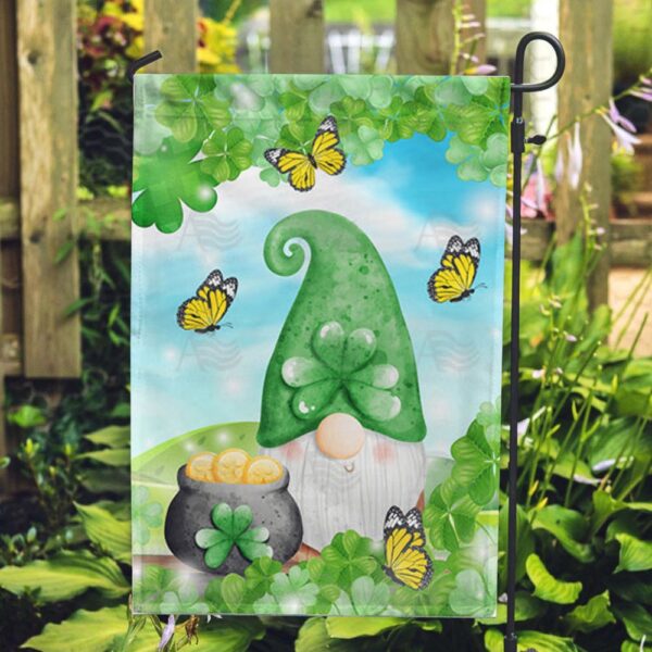 St Patrick Day Flag, St. Patty Gnome Double Sided Flag, St Patrick’s Flag, St Patrick’s Day Garden Flag