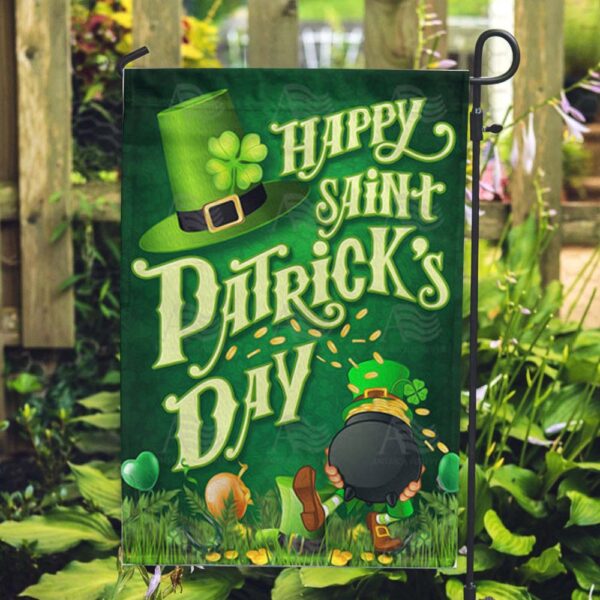 St Patrick Day Flag, The Luck Of The Irish Double Sided Flag, St Patrick’s Flag, St Patrick’s Day Garden Flag