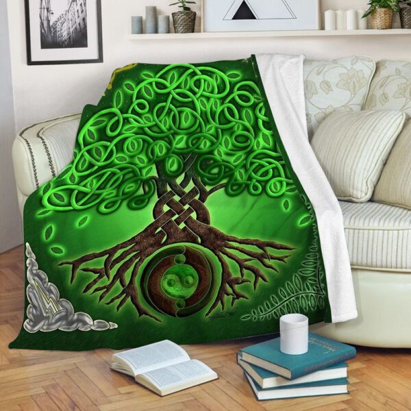 St Patrick’s Blanket, Celtic Irish Prayer Circle Fleece Throw Blanket Celtic Viking Tree Of Life Fleece Blanket