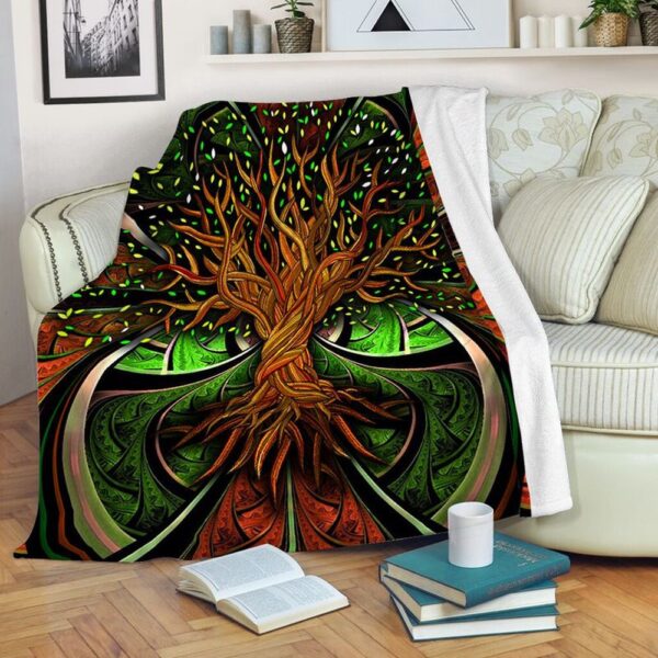 St Patrick’s Blanket, Irish Blanket Fractal Tree Fleece Throw Blanket Viking Tree Irish Gift Fleece Blanket