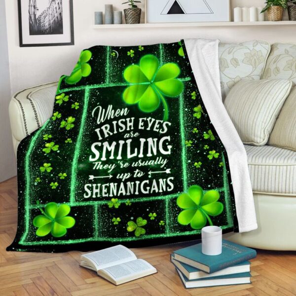 St Patrick’s Blanket, Irish Blanket When Irish Eyes Are Smiling Irish Fleece Throw Blanket Irish Blessing Fleece Blanket