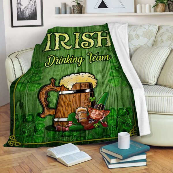 St Patrick’s Blanket, Irish Drinking Team Beer Pre Fleece Throw Blanket Irish Party Irish Men Gift Fleece Blanket