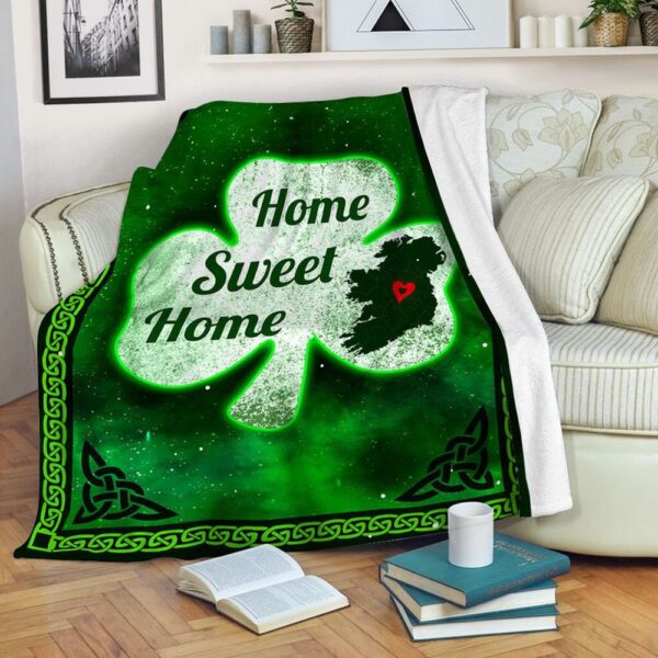 St Patrick’s Blanket, Irish Home Sweet Home Fleece Throw Blanket Irish Family Members Gift Holiday Fleece Blanket