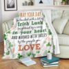 St Patrick’s Blanket, Irish May Your Day Be Touched Fleece Throw Blanket Irish Love Irish Luck Fleece Blanket