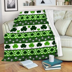 St Patrick’s Blanket, Irish Shamrock Brocade…