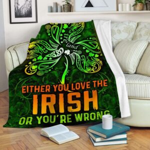 St Patrick’s Blanket, Irish Stylized Shamrock…