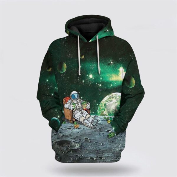 St Patrick’s Day Astronaut Drinking Beer Custom Hoodie Apparel, St Patricks Day Shirts