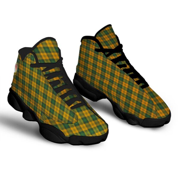 St Patrick’s Day Shoes, Buffalo Plaid Saint Patrick’s Day Print Pattern Black Basketball Shoes, St Patrick’s Day Sneakers