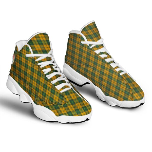 St Patrick’s Day Shoes, Buffalo Plaid Saint Patrick’s Day Print Pattern White Basketball Shoes, St Patrick’s Day Sneakers