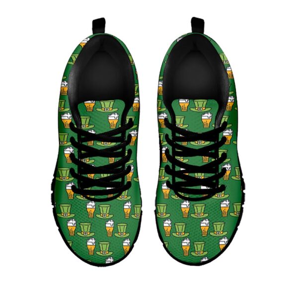 St Patrick’s Day Shoes, Cute Shamrock Saint Patrick’s Day Print Black Running Shoes, St Patrick’s Day Sneakers