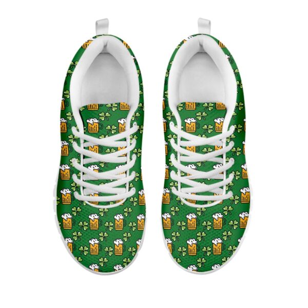 St Patrick’s Day Shoes, Cute St. Patrick’s Day Pattern Print White Running Shoes, St Patrick’s Day Sneakers