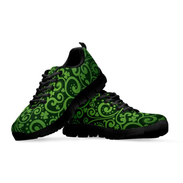 St Patrick’s Day Shoes, Green Irish Saint Patrick’s Day Print Black Running Shoes, St Patrick’s Day Sneakers