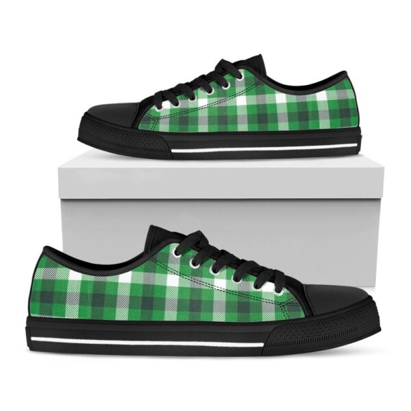 St Patrick’s Day Shoes, Irish Check Saint Patrick’s Day Print Black Low Top Shoes, St Patrick’s Day Sneakers