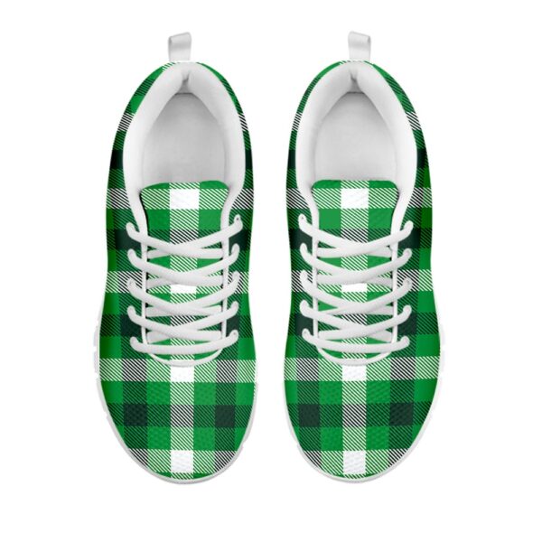 St Patrick’s Day Shoes, Irish Check Saint Patrick’s Day Print White Running Shoes, St Patrick’s Day Sneakers