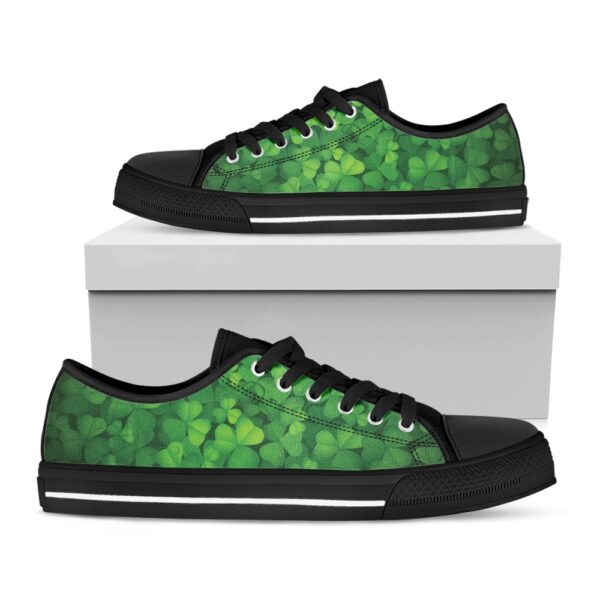St Patrick’s Day Shoes, Irish Clover St. Patrick’s Day Print Black Low Top Shoes, St Patrick’s Day Sneakers