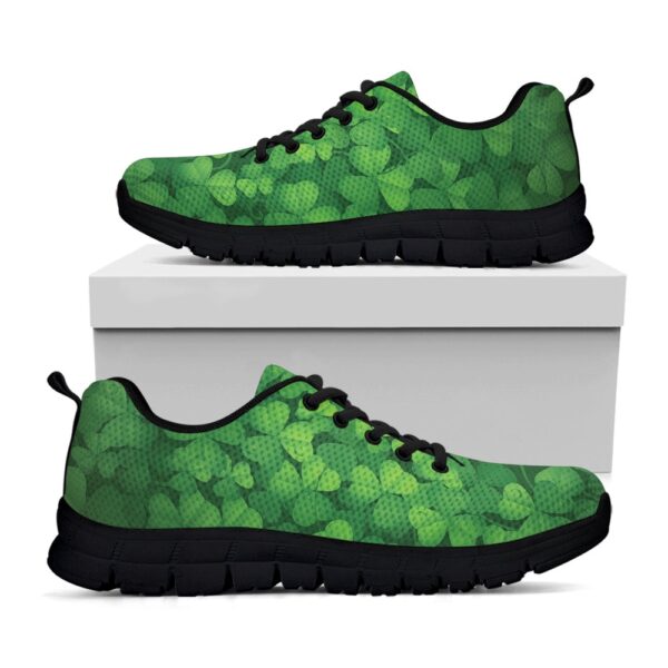 St Patrick’s Day Shoes, Irish Clover St. Patrick’s Day Print Black Running Shoes, St Patrick’s Day Sneakers