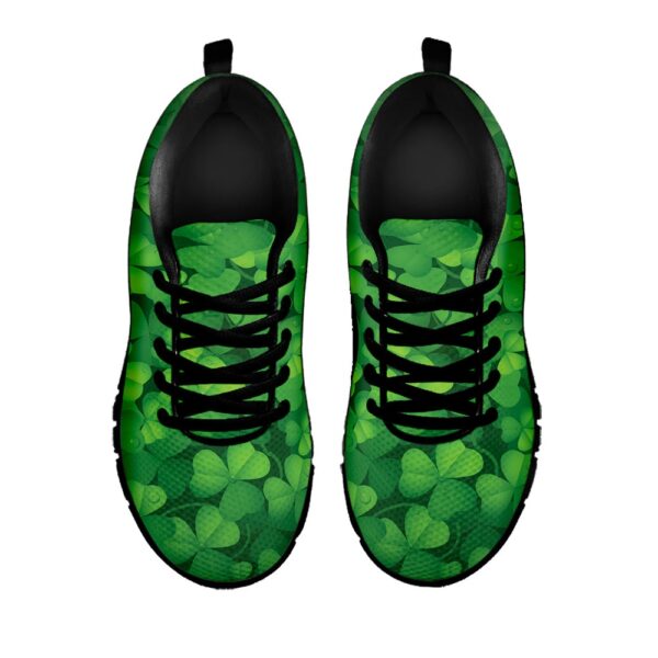 St Patrick’s Day Shoes, Irish Clover St. Patrick’s Day Print Black Running Shoes, St Patrick’s Day Sneakers