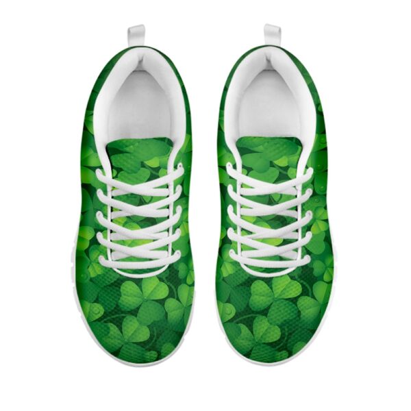St Patrick’s Day Shoes, Irish Clover St. Patrick’s Day Print White Running Shoes, St Patrick’s Day Sneakers