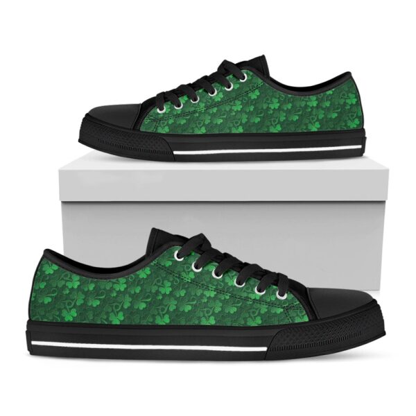 St Patrick’s Day Shoes, Irish Leaf St. Patrick’s Day Print Black Low Top Shoes, St Patrick’s Day Sneakers