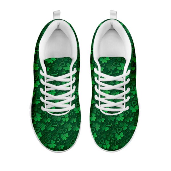 St Patrick’s Day Shoes, Irish Leaf St. Patrick’s Day Print White Running Shoes, St Patrick’s Day Sneakers