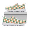 St Patrick’s Day Shoes, Irish Plaid St. Patrick’s Day Print White Running Shoes, St Patrick’s Day Sneakers