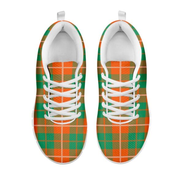 St Patrick’s Day Shoes, Irish Saint Patrick’s Day Tartan Print White Running Shoes, St Patrick’s Day Sneakers
