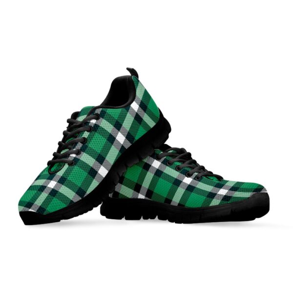 St Patrick’s Day Shoes, Irish St. Patrick’s Day Plaid Print Black Running Shoes, St Patrick’s Day Sneakers