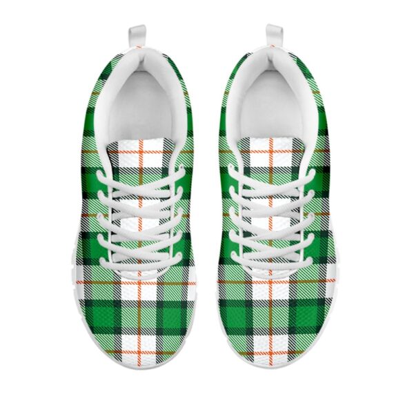 St Patrick’s Day Shoes, Irish Tartan St. Patrick’s Day Print White Running Shoes, St Patrick’s Day Sneakers