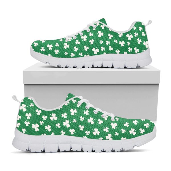 St Patrick’s Day Shoes, Polka Dot Irish St. Patrick’s Day Print White Running Shoes, St Patrick’s Day Sneakers