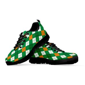 St Patrick s Day Shoes Saint Patrick s Day Argyle Pattern Print Black Running Shoes St Patrick s Day Sneakers 3 ttvh8x.jpg
