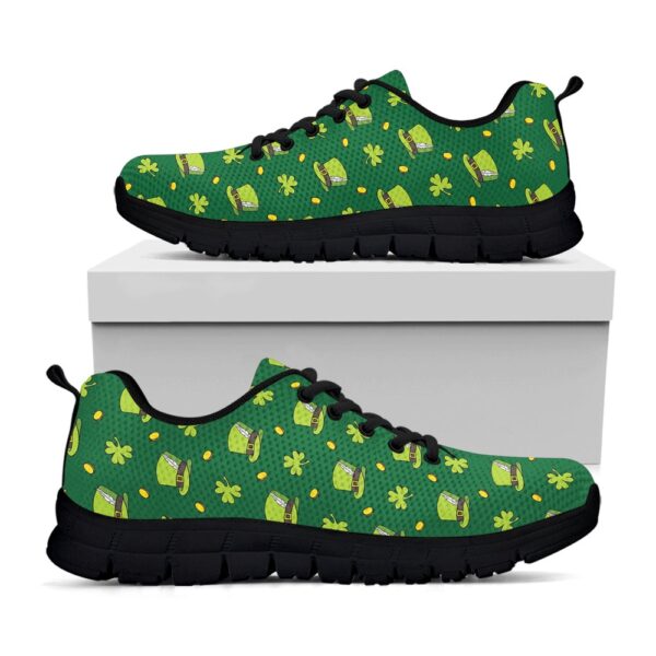 St Patrick’s Day Shoes, Saint Patrick’s Day Celebration Print Black Running Shoes, St Patrick’s Day Sneakers