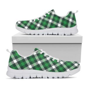 St Patrick s Day Shoes Saint Patrick s Day Plaid Pattern Print White Running Shoes St Patrick s Day Sneakers 1 loxyet.jpg