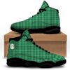 St Patrick’s Day Shoes, Scottish Plaid St. Patrick’s Day Print Pattern Black Basketball Shoes, St Patrick’s Day Sneakers