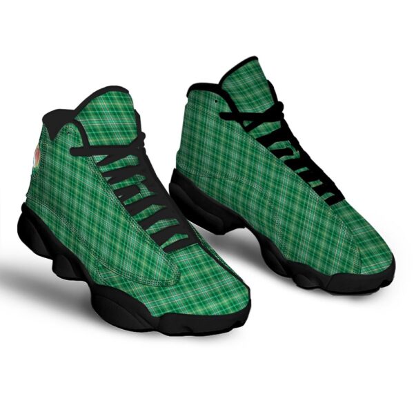 St Patrick’s Day Shoes, Scottish Plaid St. Patrick’s Day Print Pattern Black Basketball Shoes, St Patrick’s Day Sneakers