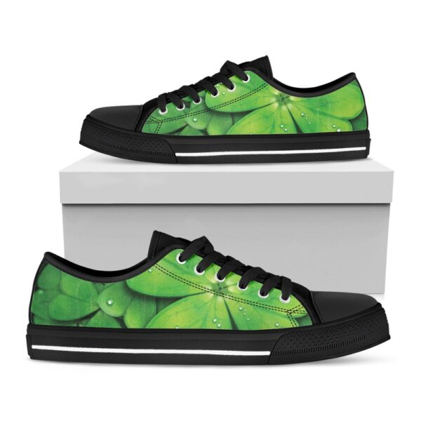 St Patrick’s Day Shoes, Shamrock Clover St. Patrick’s Day Print Black Low Top Shoes, St Patrick’s Day Sneakers