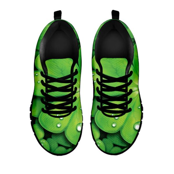 St Patrick’s Day Shoes, Shamrock Clover St. Patrick’s Day Print Black Running Shoes, St Patrick’s Day Sneakers