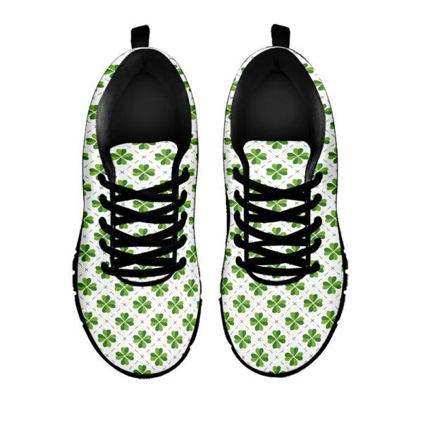 St Patrick’s Day Shoes, Shamrock Saint Patrick’s Day Print Black Running Shoes, St Patrick’s Day Sneakers