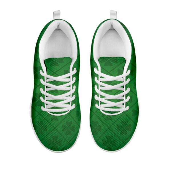 St Patrick’s Day Shoes, Shamrock St. Patrick’s Day Pattern Print White Running Shoes, St Patrick’s Day Sneakers