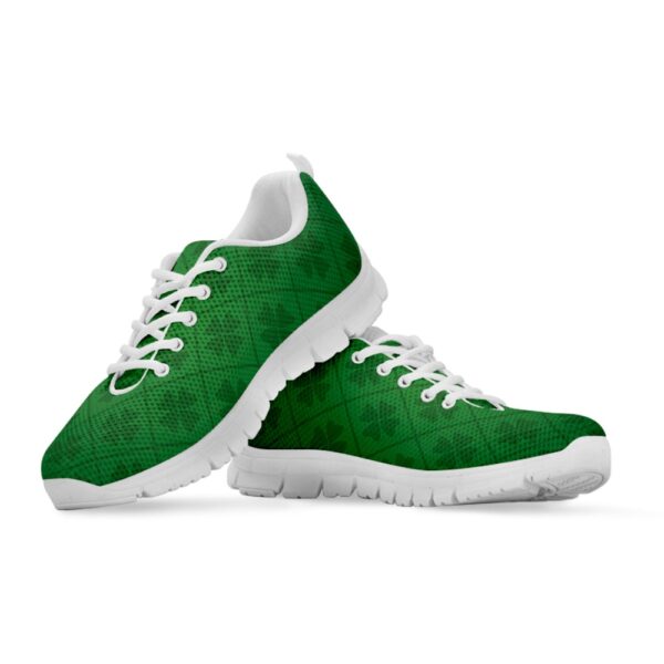 St Patrick’s Day Shoes, Shamrock St. Patrick’s Day Pattern Print White Running Shoes, St Patrick’s Day Sneakers