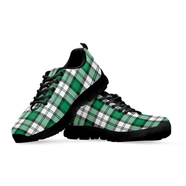St Patrick’s Day Shoes, Shamrock St. Patrick’s Day Tartan Print Black Running Shoes, St Patrick’s Day Sneakers