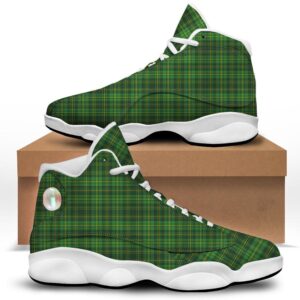St Patrick s Day Shoes St. Patrick s Day Green Tartan Print White Basketball Shoes St Patrick s Day Sneakers 1 vvdahs.jpg