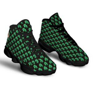 St Patrick s Day Shoes St. Patrick s Day Pixel Clover Print Pattern Black Basketball Shoes St Patrick s Day Sneakers 2 vc40af.jpg