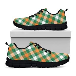 St Patrick s Day Shoes St. Patrick s Day Plaid Pattern Print Black Running Shoes St Patrick s Day Sneakers 1 heuojh.jpg